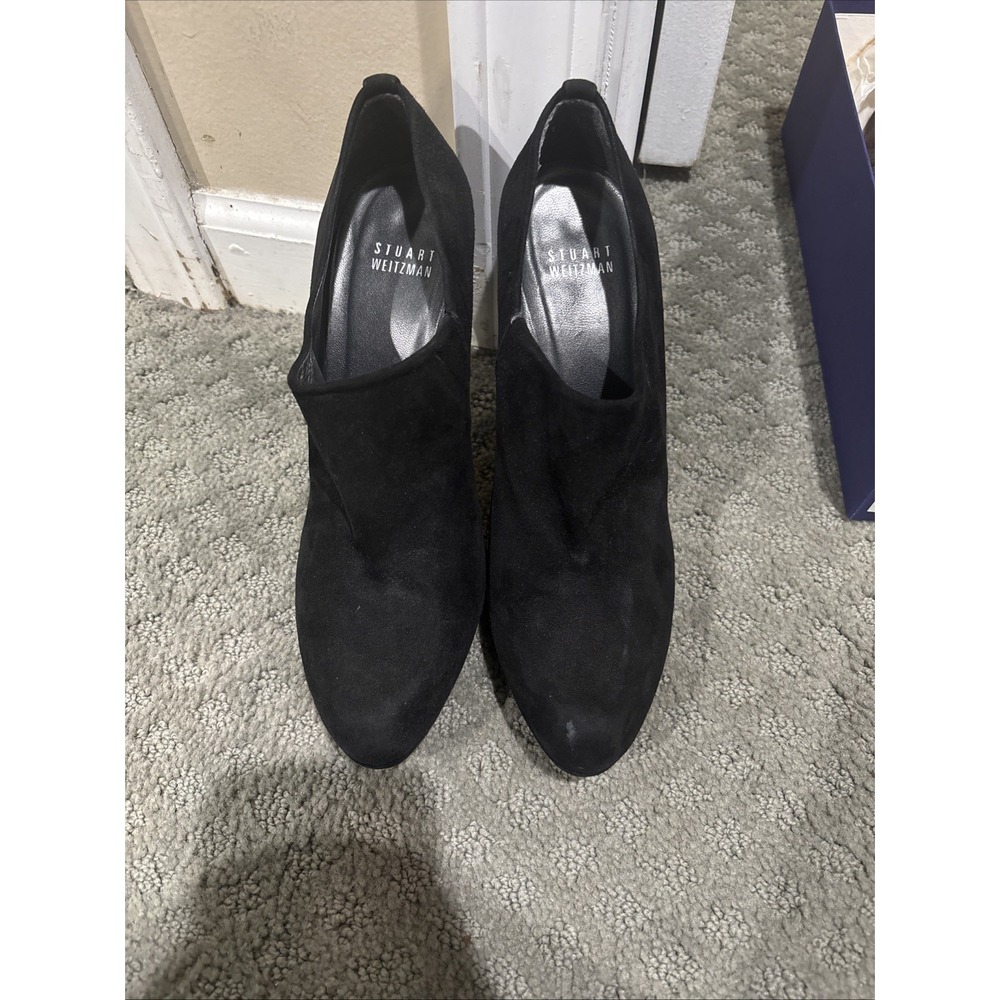 Stuart Weitzman Black Suede Ankle Coverup Heel - Size 6